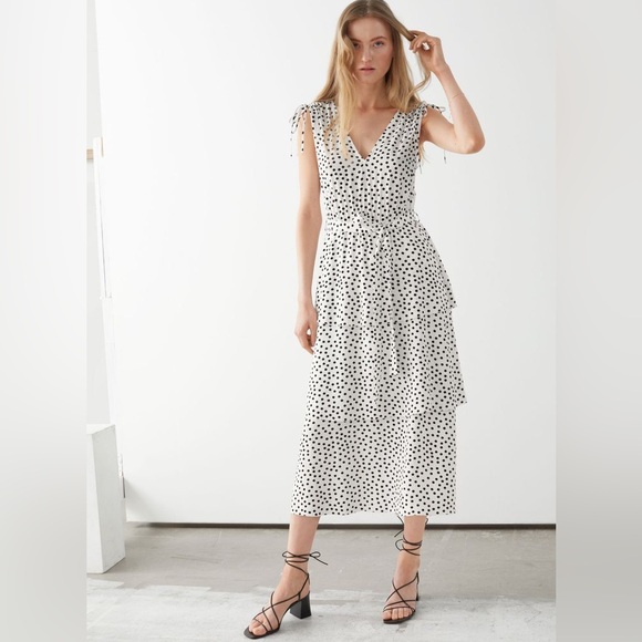& Other Stories Dresses & Skirts - & Other Stories Polka Dot Ruffle Tiered Midi Dress
